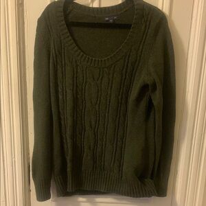 Women's Green Cable Knit Sweater